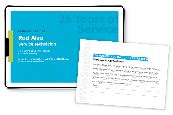 technician recognition cards and platform